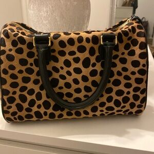Clare V pony hair leopard print crossbody speedy
